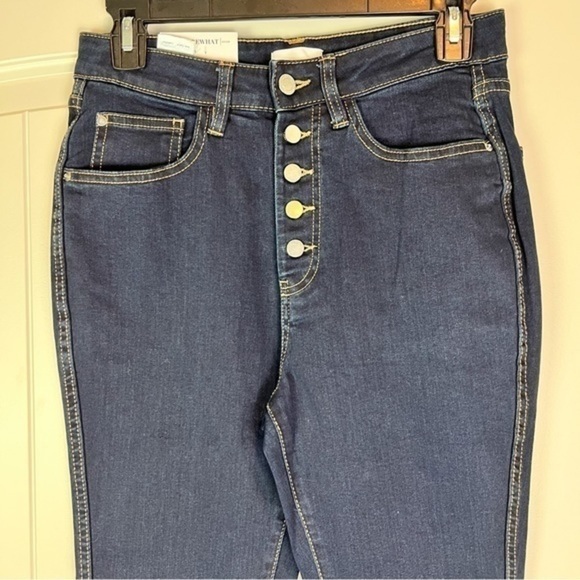 We Wore What Womens Dark Blue Button Fly Stretch Danielle Jeans womens - Picture 4 of 13